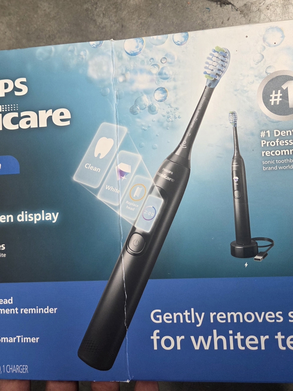 Philips Black Electric Sonic Toothbrush with LED Icons